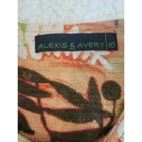 Alexis & Avery Blazer Jacket Womens Size 10 Cotton Linen Fall Floral Career - Picture 2 of 16